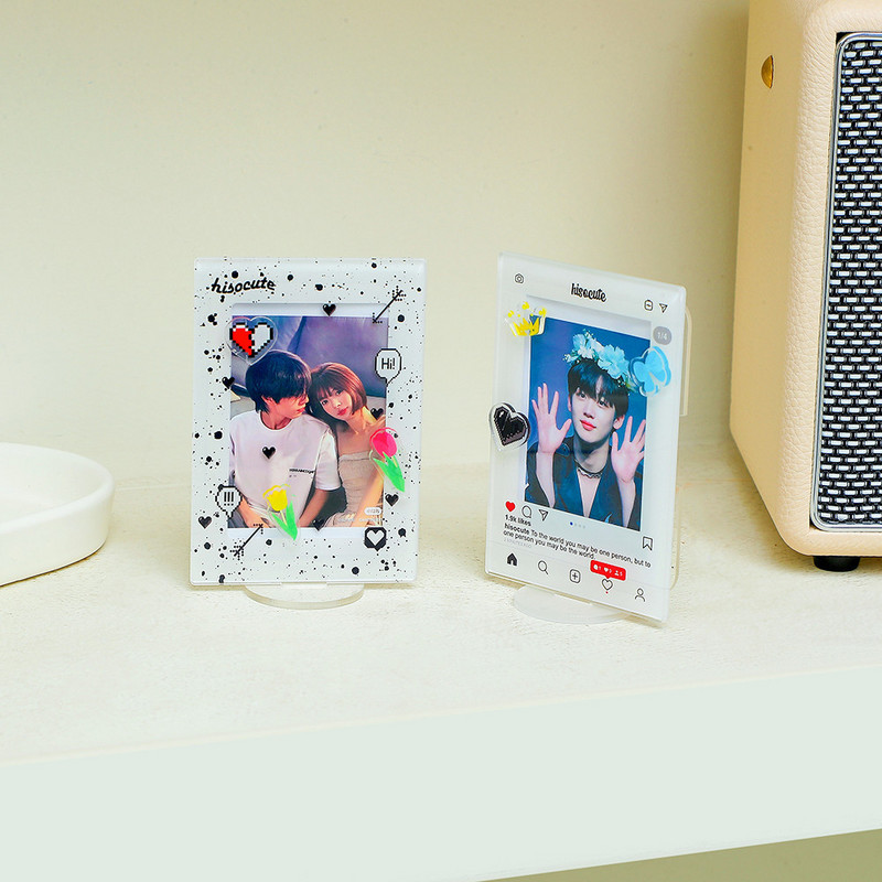 MINKYS 3 inča Kpop Držač za foto kartice Idol Photo Protective Stand Display Zaštitni držač za foto kartice Kawaii pribor