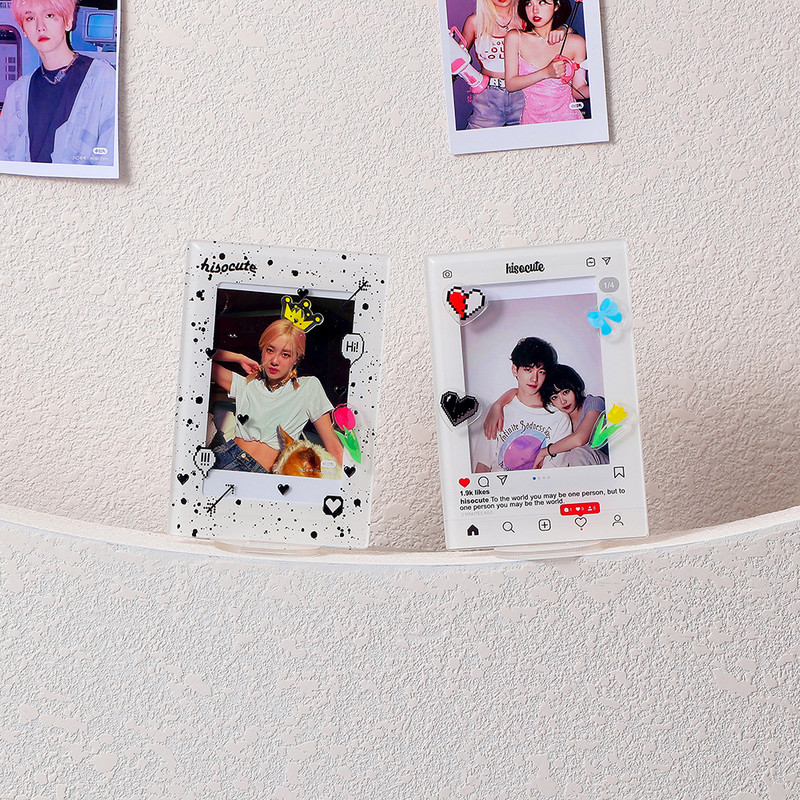 MINKYS 3 inča Kpop Držač za foto kartice Idol Photo Protective Stand Display Zaštitni držač za foto kartice Kawaii pribor