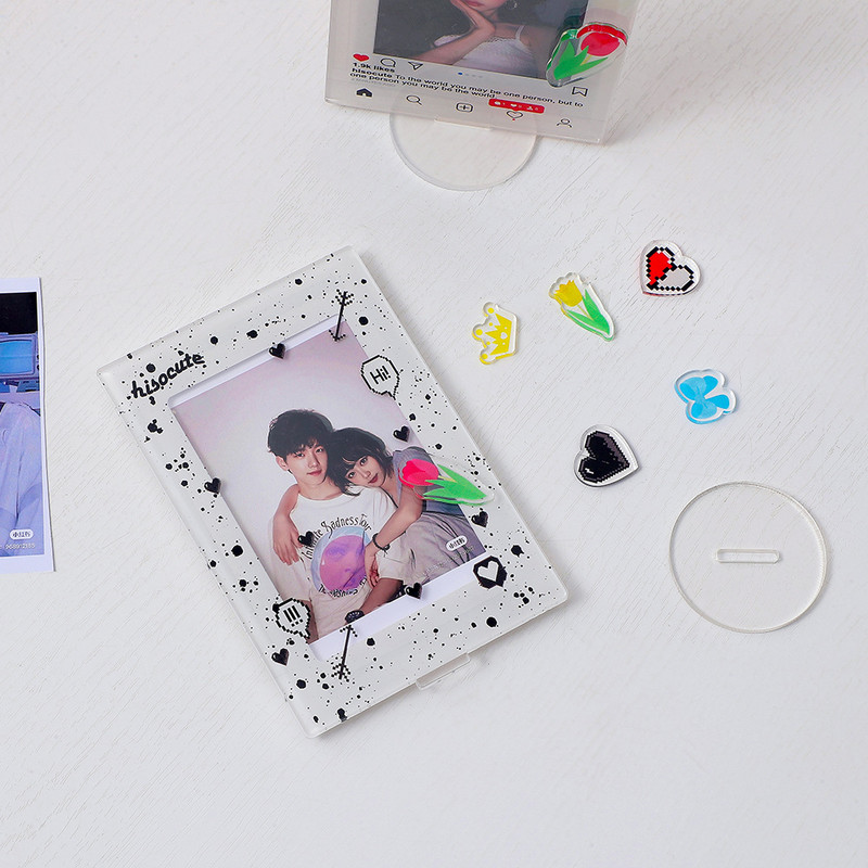 MINKYS 3 inča Kpop Držač za foto kartice Idol Photo Protective Stand Display Zaštitni držač za foto kartice Kawaii pribor