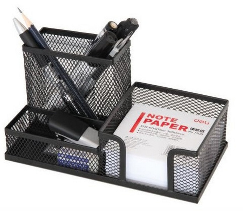 Organizator za stolni pribor Kreativni metalni držač za olovke Stalak za pohranu datoteka za olovke 3 rešetkasta kutija za pohranu Uredski pribor