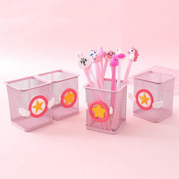 Нов Creative Kawaii Pink Unicorn Cactus Flamingo Square Кутия за съхранение на канцеларски материали Manage Case Pencil Pen Holder Stand Студентски подаръци