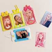 Kawaii Bowknot Kpop nuotraukų kortelių laikiklis Idol Photo Apsauginis ekranas Fotokortelės Apsauginis laikiklis Kawaii Kanceliarinės prekės