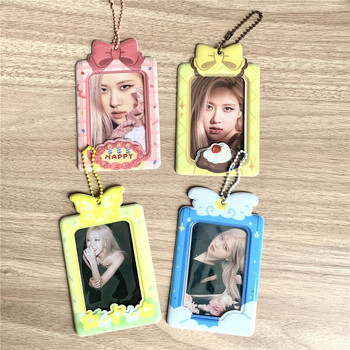 Kawaii Bowknot Kpop Photo Card Holder Idol Photo Protective Display Фотокарти Защитен държач Kawaii Канцеларски материали