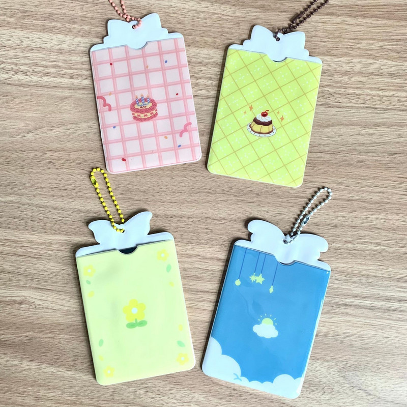 Kawaii Bowknot Kpop nuotraukų kortelių laikiklis Idol Photo Apsauginis ekranas Fotokortelės Apsauginis laikiklis Kawaii Kanceliarinės prekės