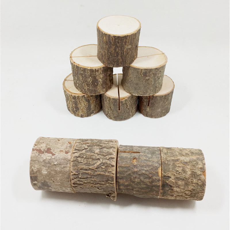 Drveni držač kartice u obliku panja od 3 komada Stalak za fotografije Stalak za vjenčanje Držač rasporeda Uredski školski stol Organizator Dekoracija