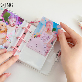 Симпатичен корейски държач за фотокарти Прозрачен PVC мини албум Съхранение Книга за събиране на карти с имена Книга Преносим държач за ID за фотокарти
