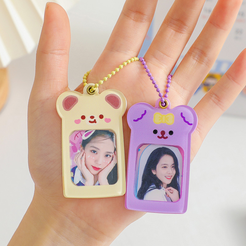 Mini crtani Kpop Photocard Pvc Idol Photo Protector Držač Slatki rukavi Školski pribor Kawaii Ključ Kopča za djevojke Pokloni