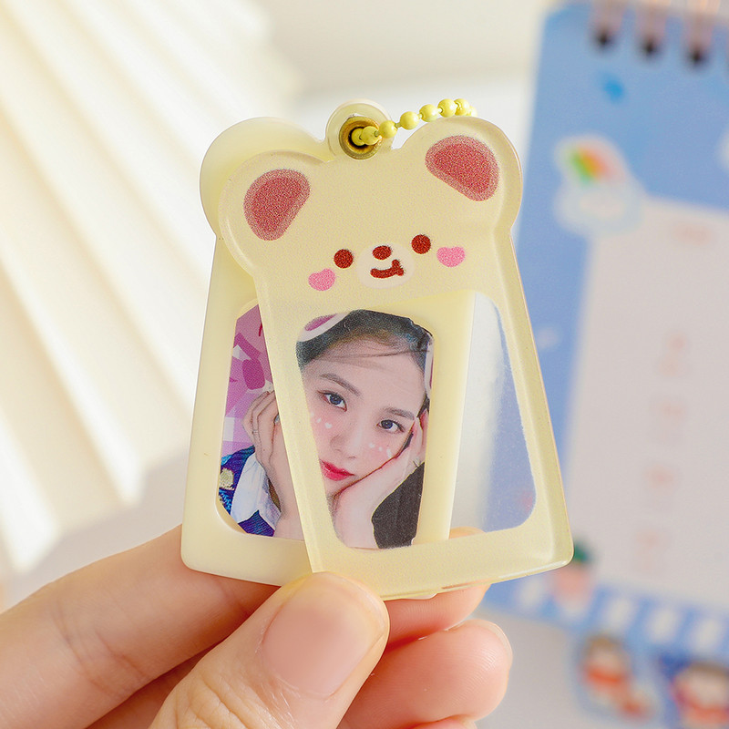 Mini crtani Kpop Photocard Pvc Idol Photo Protector Držač Slatki rukavi Školski pribor Kawaii Ključ Kopča za djevojke Pokloni