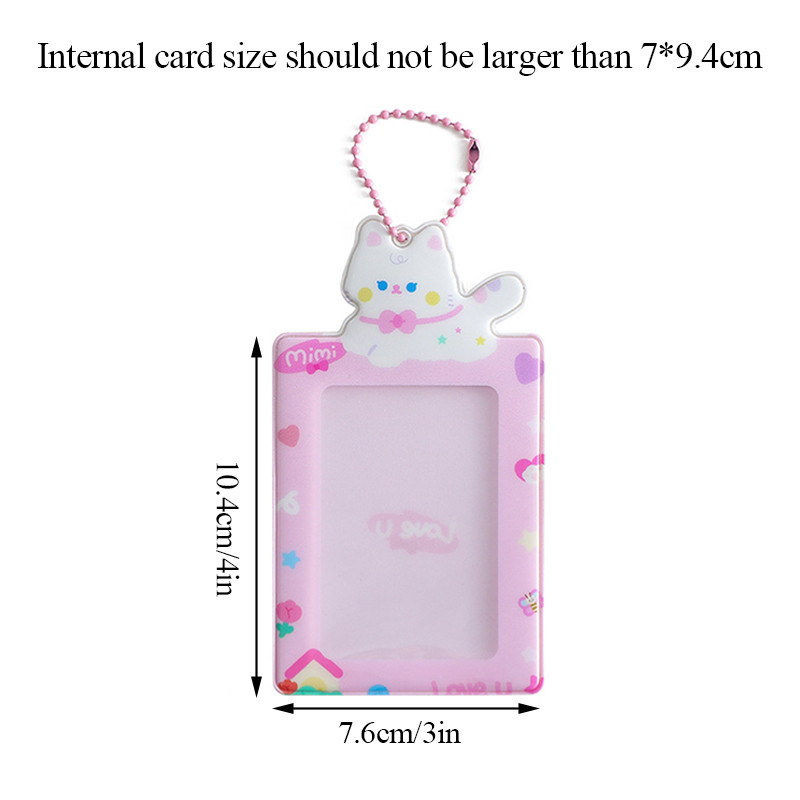 Aranyos macska 3 hüvelykes fotókártya-tartó Kpop Idol képeslap-fotókártya-tartó koreai fotókártya-azonosító mini fotómatrica-tartó medál