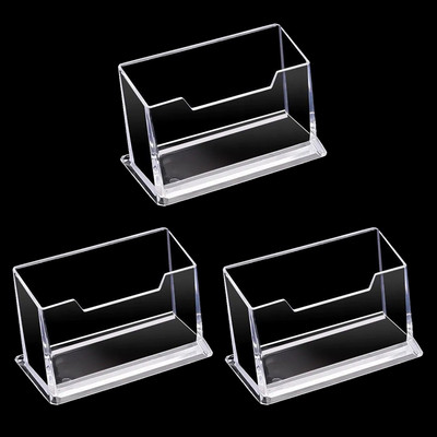 Cutie transparentă pentru cărți de vizită de birou Suport acrilic de stocare pentru afișaj, capacitate mare, transparent, pentru birou, pentru cărți de vizită