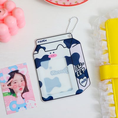 MINKYS New Arrival Kawaii Milk Box Shape Photocards Držač kreditne osobne kartice Držač fotografije Bus Card Zaštitna torbica Pribor
