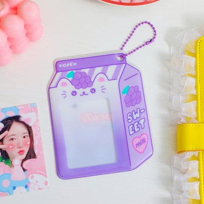 MINKYS New Arrival Kawaii Milk Box Shape Photocards Držač kreditne osobne kartice Držač fotografije Bus Card Zaštitna torbica Pribor