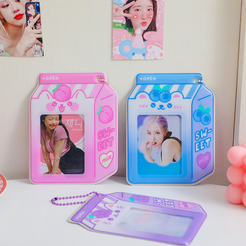 MINKYS New Arrival Kawaii Milk Box Shape Photocards Držač kreditne osobne kartice Držač fotografije Bus Card Zaštitna torbica Pribor