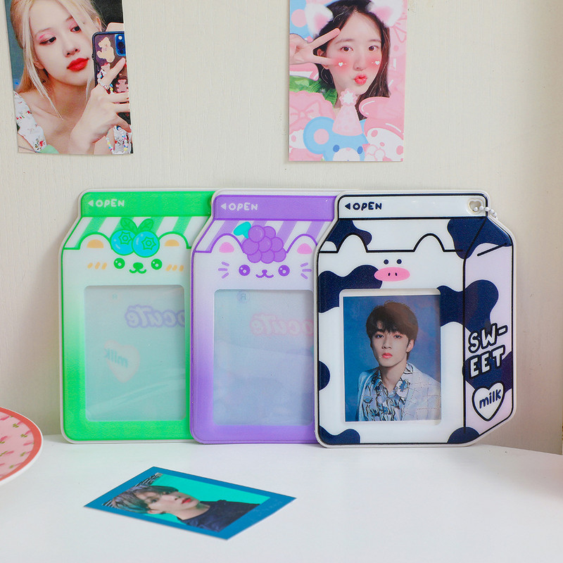 MINKYS New Arrival Kawaii Milk Box Shape Photocards Držač kreditne osobne kartice Držač fotografije Bus Card Zaštitna torbica Pribor