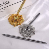 Serviciu de reîncărcare cu metal retro Recepție Fixă pentru pix Bază Publicitate Promovare Bancă Counter Pen Holder