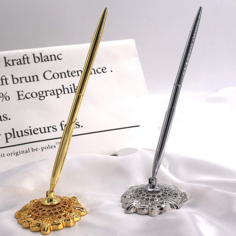 Serviciu de reîncărcare cu metal retro Recepție Fixă pentru pix Bază Publicitate Promovare Bancă Counter Pen Holder
