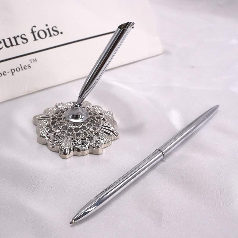Serviciu de reîncărcare cu metal retro Recepție Fixă pentru pix Bază Publicitate Promovare Bancă Counter Pen Holder