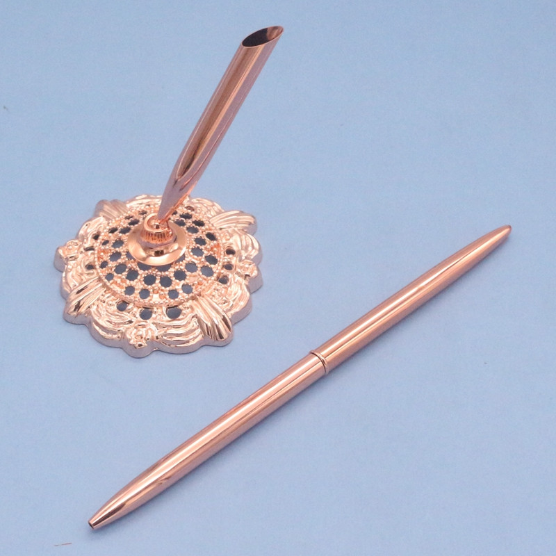 Serviciu de reîncărcare cu metal retro Recepție Fixă pentru pix Bază Publicitate Promovare Bancă Counter Pen Holder