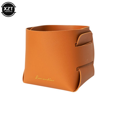Αρχική Σπίτι Creative Desktop Δερμάτινο Αποθηκευτικό Καλάθι Θήκη στυλό Διάφορα βασικά ακουστικά Κουτί αποθήκευσης Εργαλεία μακιγιάζ Καλάθι οργάνωσης