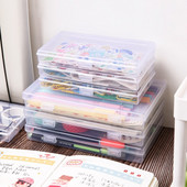 Läbipaistev lauaarvuti kirjatarvete kleebised plastikust hoiukarbi korraldaja konteiner kunstitööriista ümbris käsitöö lauaarvuti koolitarvete jaoks