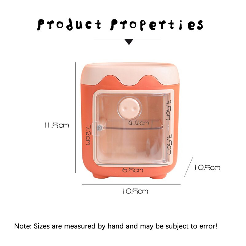 Notsu sahtli pliiatsihoidja multikas Multi-ruudustikuga armas loominguline tüdruksüda Üliõpilane Multifunktsionaalne hoiuruum kontoritarbed