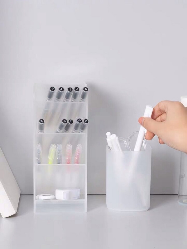 Loominguline multifunktsionaalne 4 ruudustikuga lauaarvuti pliiatsihoidja meigihoidik Koolikontori tarvikud Kirjatarbed