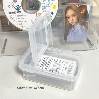 Sharkbang ABS Flip Storage Box Διαφανές Desktop Organizer Καρτ ποστάλ Μεγάλης χωρητικότητας Αυτοκόλλητα Κουτί Υποπακέτο Θήκη Χαρτικά