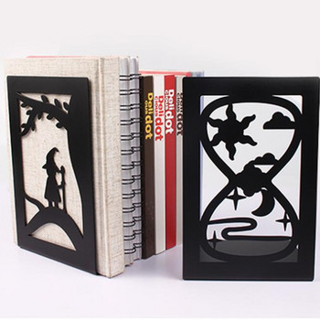 Изящни издълбани метални книгоразделители за креативен горски дизайн Стойки за книги за креативен подарък Декоративна метална Бу W3JD