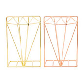 Kreativni metalni držači za knjige u obliku dijamanta, stolni organizator, potpora za knjige, stalak, držač, polica