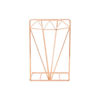 Kreativni metalni držači za knjige u obliku dijamanta, stolni organizator, potpora za knjige, stalak, držač, polica