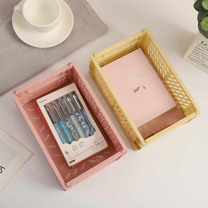 JIANWU suure mahutavusega kokkupandav plastikust hoiukorv lauaarvuti korraldaja ajakirja lindi mitmesugused hoiukastid kirjatarvete kooli jaoks