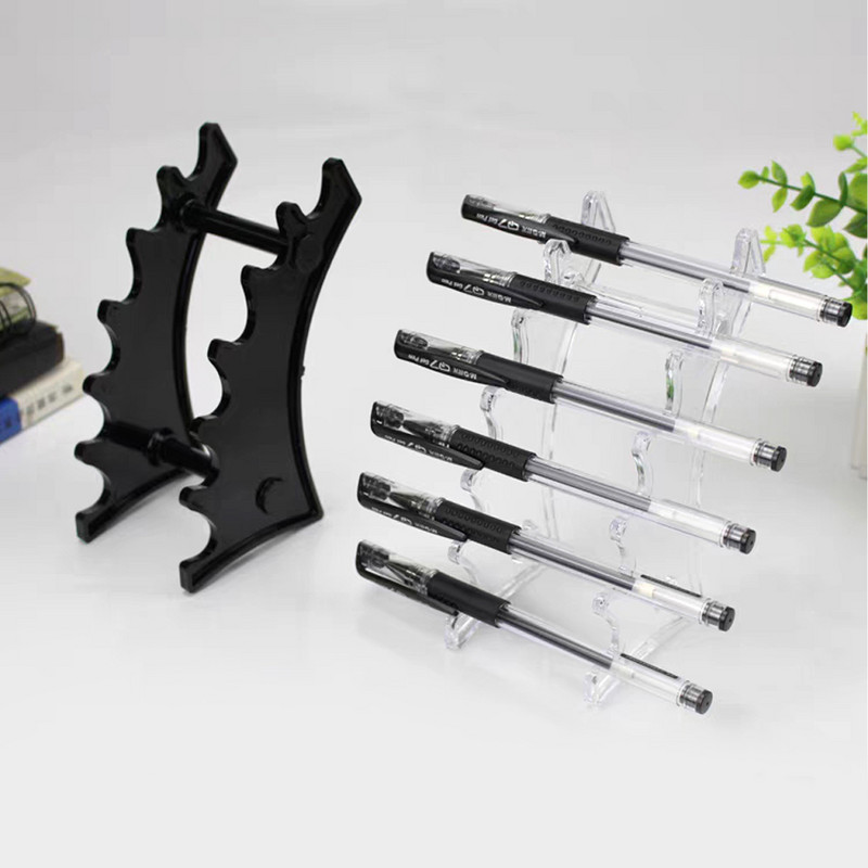Stalak za četke za šminku sa 6 utora Plastični okomiti stalak za displej za olovke Držač kemijske olovke Držač papira za školski ured kod kuće