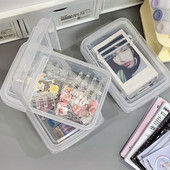 MINKYS 2 ks/sada 3 palcov Kpop fotokarty úložný box klipy nálepky pásky zberný box klasifikačný box školské kancelárske potreby