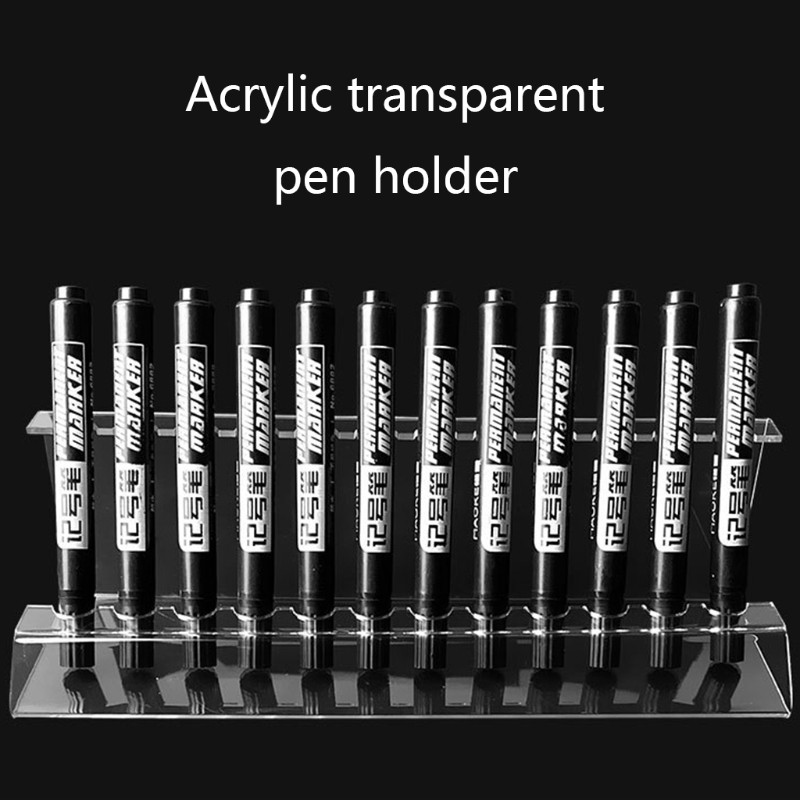 Akrilni prozirni držač za olovke Stalak za prikaz Višenamjenski stalak za prikaz za olovke 6/12 utora Stalak za olovke za obrve Stalak za četke za šminku