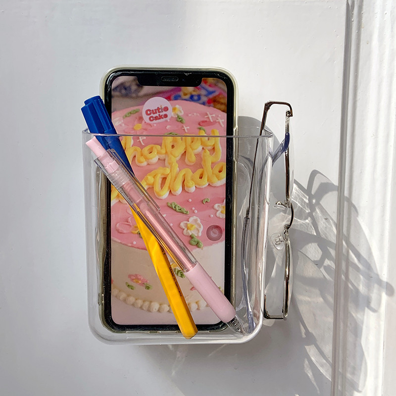 Sharkbang prozirna viseća kutija za pohranu Akrilni organizator za spavaonice bez bušenja Zidni držač za stalak za studentsku spavaću sobu