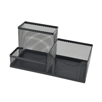 Rašomosios raštinės reikmenys Kūrybiškas metalinis rašiklio laikiklis Pieštukų laikiklis 3 tinklelio laikymo dėžutės priedai rašiklio laikiklis