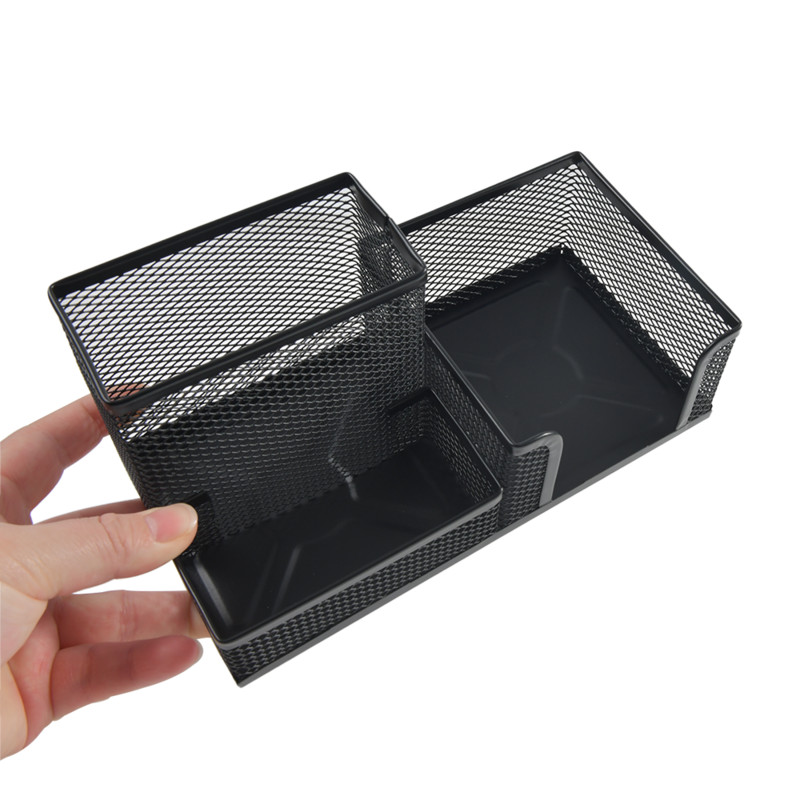 Rašomosios raštinės reikmenys Kūrybiškas metalinis rašiklio laikiklis Pieštukų laikiklis 3 tinklelio laikymo dėžutės priedai rašiklio laikiklis