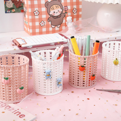 Creative Imitating Rattan Streholter Χαριτωμένη μολυβοθήκη Γραφείο Organizer Βούρτσα μακιγιάζ Αποθήκευση Χαρτικά Σχολικά είδη