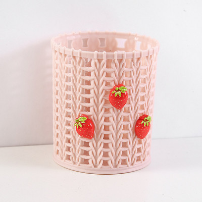 Kreativni imitirajući držač za olovke od ratana Slatka pernica Kutija Organizator Stolni organizator Skladištenje kista za šminku Uredski školski pribor