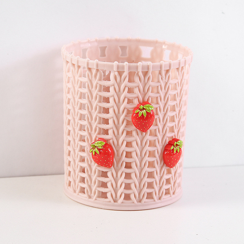 Kreativni imitirajući držač za olovke od ratana Slatka pernica Kutija Organizator Stolni organizator Skladištenje kista za šminku Uredski školski pribor