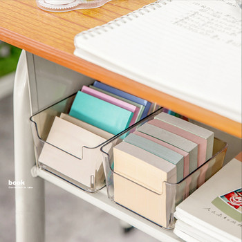 Прозрачен органайзер за чекмеджета Kpop Photocard Stickers Кутия за съхранение Case Collection Memo Box for Desktop School Office Office