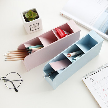 Цветен креативен многофункционален органайзер за настолен плот с 4 решетки Поставка за писалка Кутия за съхранение на грим Училищни офис аксесоари Канцеларски материали