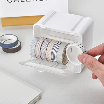 MINKYS New Arrival 1PC White Storage Box For Tapes Clips Desktop Organizer Kawaii School Stationery Accessories