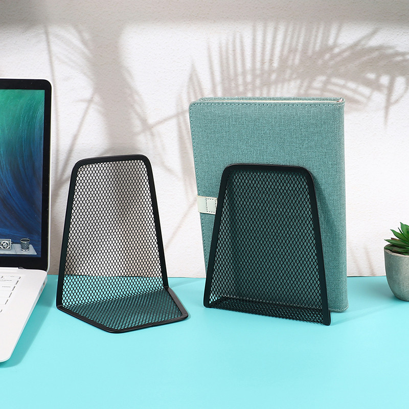 2 komada crnog metalnog mrežastog stolnog organizatora Stolni uredski pribor Kućni držač knjiga Držači za knjige