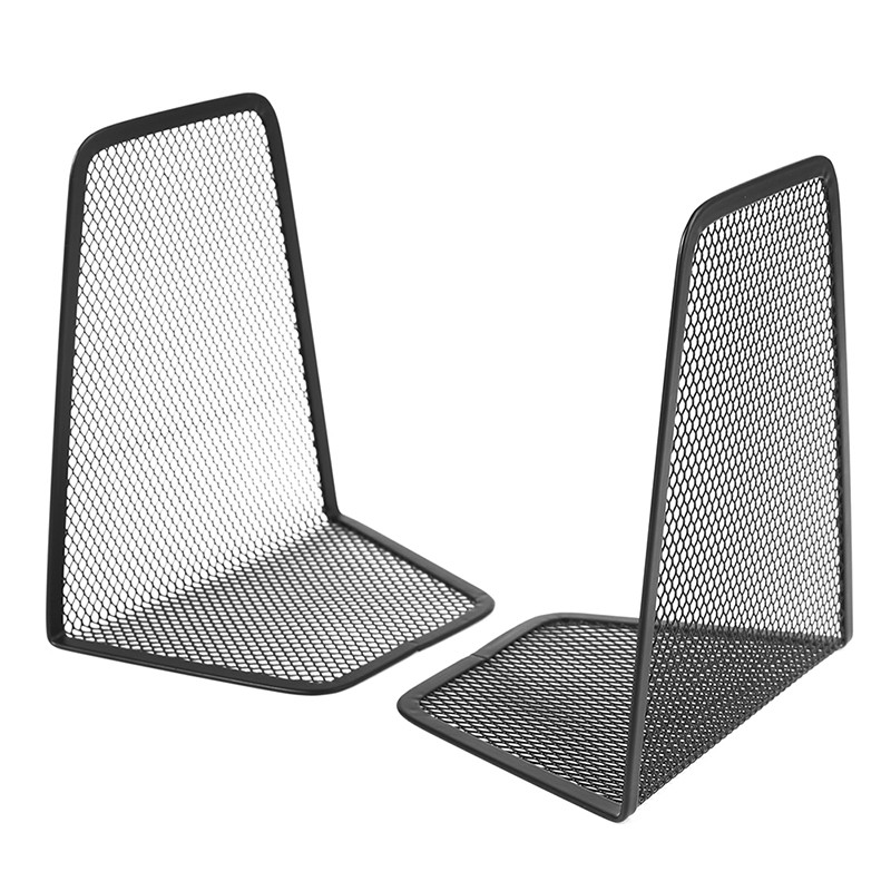 2 komada crnog metalnog mrežastog stolnog organizatora Stolni uredski pribor Kućni držač knjiga Držači za knjige