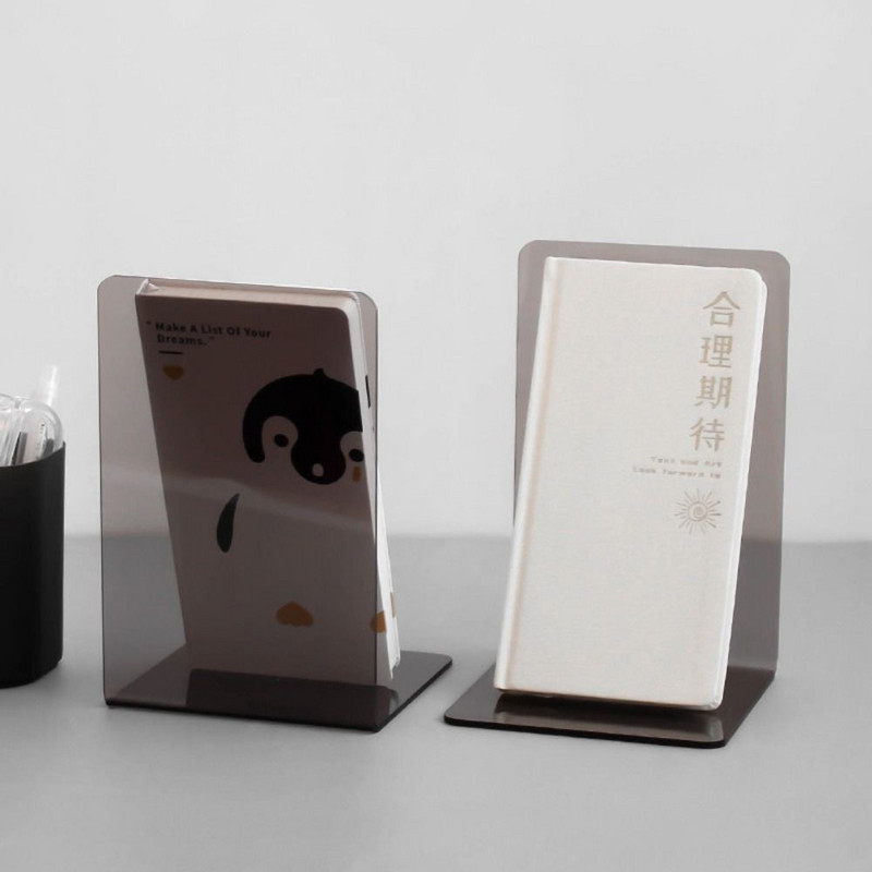 L-alakú átlátszó akril könyvállvány könyvtartó írószer-tartozékok Egyszerű üzenőfali állványtartó íróasztal-rendező