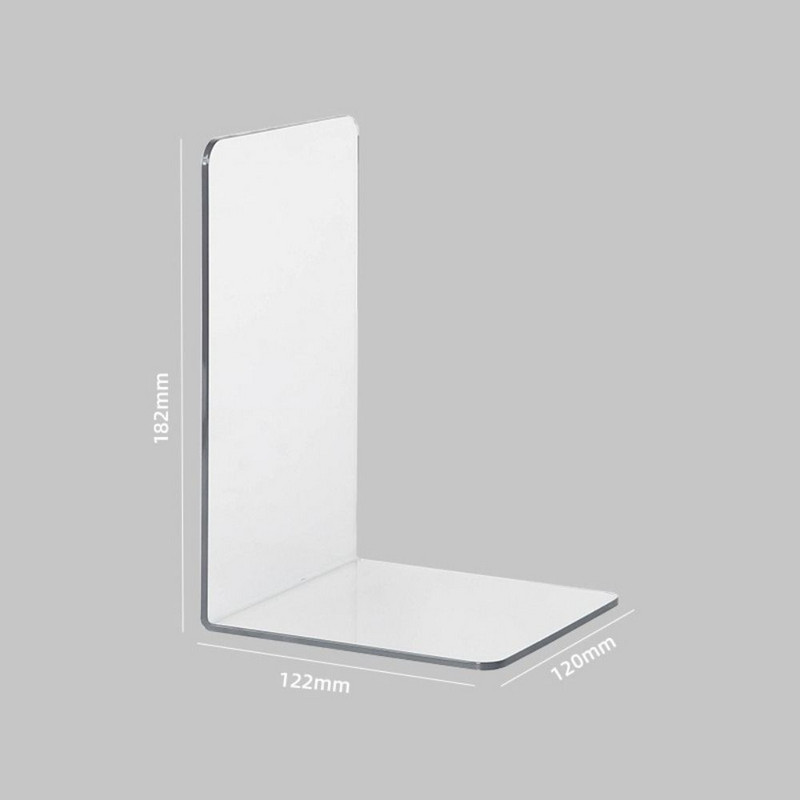 L-alakú átlátszó akril könyvállvány könyvtartó írószer-tartozékok Egyszerű üzenőfali állványtartó íróasztal-rendező