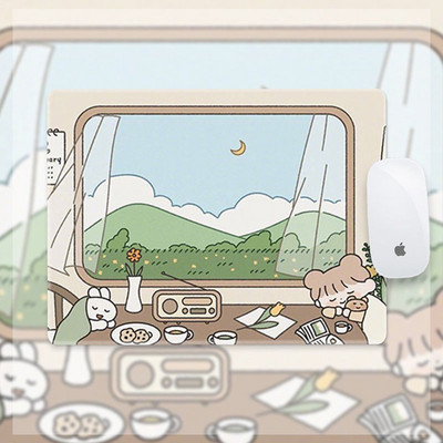 Mergaitės pelės kilimėlis mielas animacinis filmas studento stalo kilimėlis mergaitės riešo apsauga pagal užsakymą kompiuterio klaviatūros kilimėlis paauglių mergaičių miegamasis