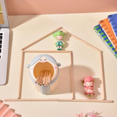 Šalica za olovke Organizator četkice za šminku bez šišanja Ekološki prihvatljivo skladištenje Korisna kutija za pohranu olovke markera u obliku slatke djevojke