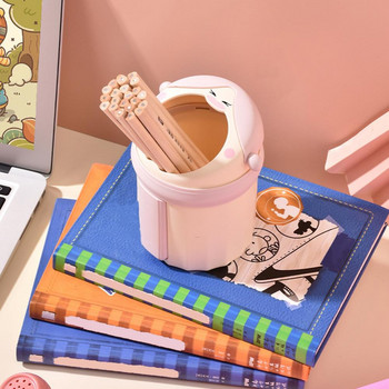 Pencil Cup Burr Δωρεάν Πινέλο Μακιγιάζ Organizer Φιλικό προς το περιβάλλον Αποθήκευση Χρήσιμο χαριτωμένο κορίτσι σε σχήμα μολυβιού Κουτί αποθήκευσης στυλό μαρκαδόρων